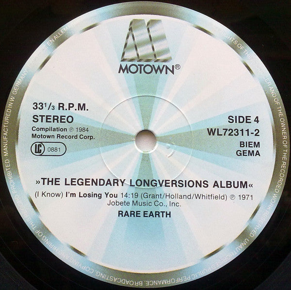 Temptations, The / Rare Earth - The Legendary Long Versions Album (Vinyl) (2 LP) Image