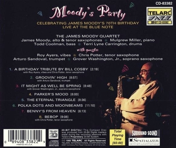James Moody Quartet - Moody's Party - Live At The Blue Note (CD) Image