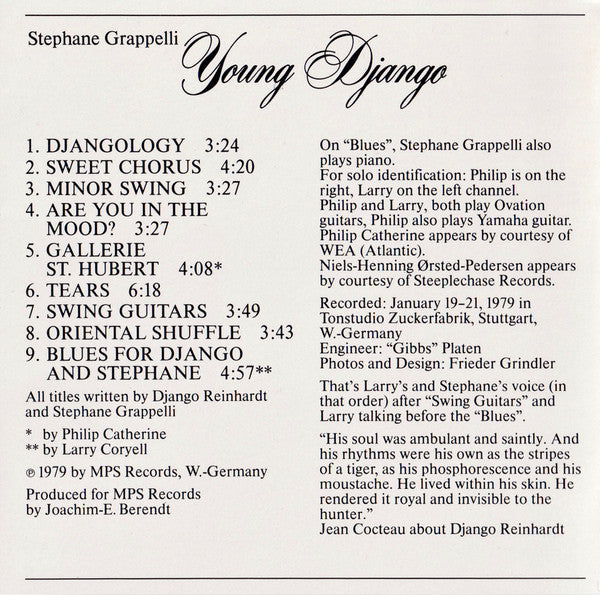 StÃ©phane Grappelli - Young Django (CD) Image