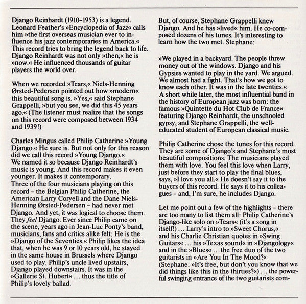 StÃ©phane Grappelli - Young Django (CD) Image