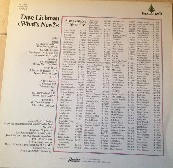 David Liebman - What's New? (Vinyl) Image
