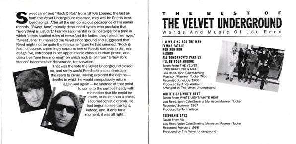 Velvet Underground, The - The Best Of The Velvet Underground (Words And Music Of Lou Reed) (CD) Image