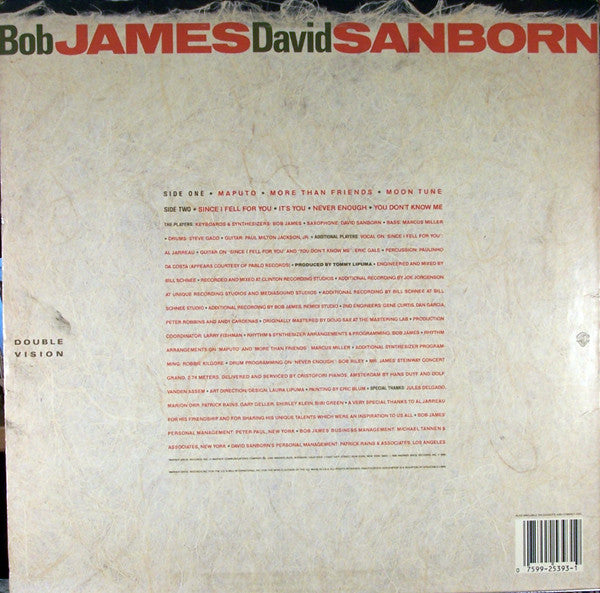 Bob James, David Sanborn - Double Vision (Vinyl) Image