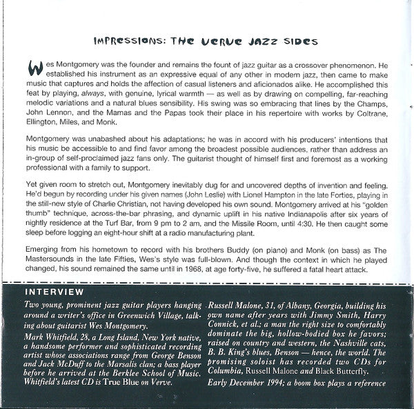 Wes Montgomery - Impressions: The Verve Jazz Sides (CD) (2 CD) Image