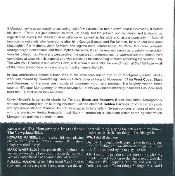 Wes Montgomery - Impressions: The Verve Jazz Sides (CD) (2 CD) Image
