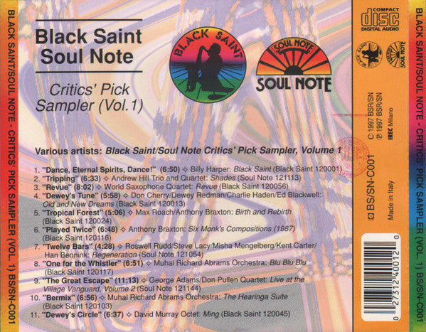 Various - Black Saint/Soul Note Critics' Pick Sampler (Vol. 1) (CD) Image