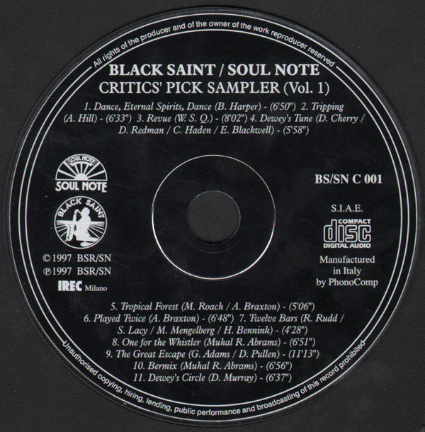 Various - Black Saint/Soul Note Critics' Pick Sampler (Vol. 1) (CD) Image