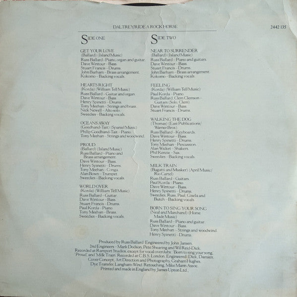 Roger Daltrey - Ride A Rock Horse (Vinyl) Image