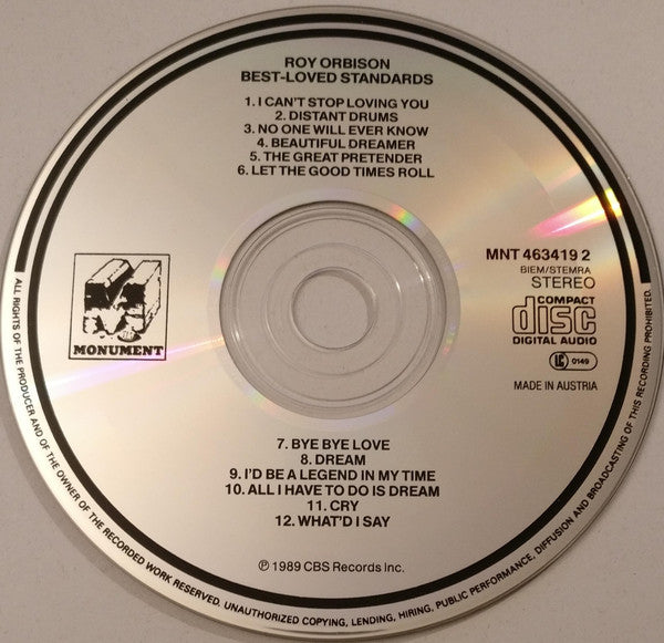 Roy Orbison - Best-Loved Standards (CD) Image