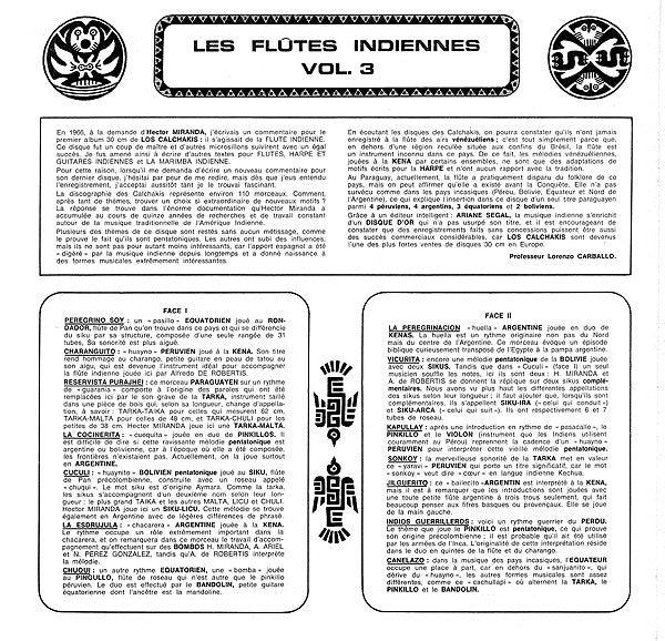 Los Calchakis - Les FlÃ»tes Indiennes Vol.3 (Vinyl) Image