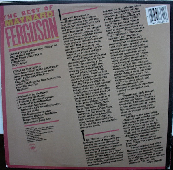 Maynard Ferguson - The Best Of Maynard Ferguson (Vinyl) Image