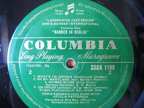 Chris Barber's Jazz Band With Ottilie Patterson - Barber In Berlin (Vinyl) Image
