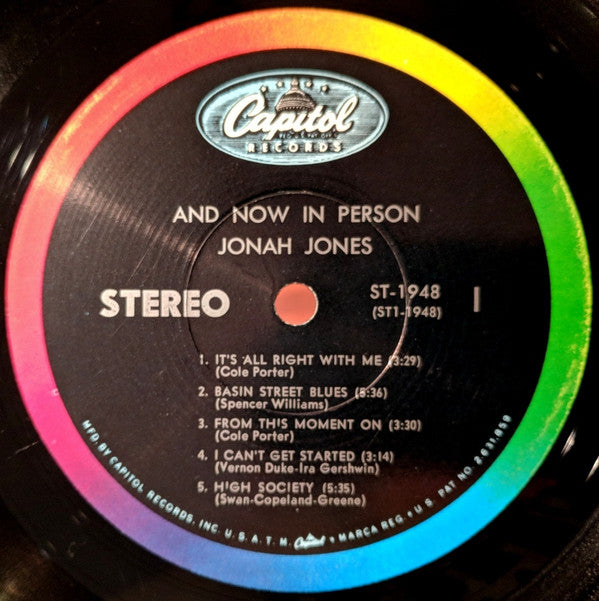 Jonah Jones - And Now In Person Jonah Jones (Vinyl) Image