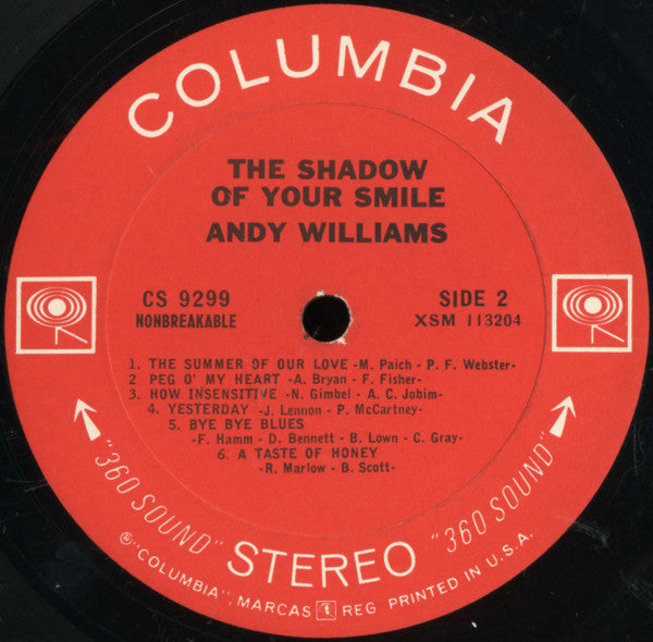 Andy Williams - The Shadow Of Your Smile (Vinyl) Image