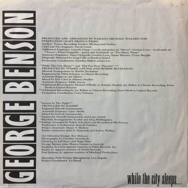 George Benson - While The City Sleeps... (Vinyl) Image