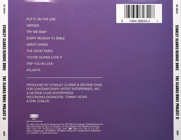 Stanley Clarke/George Duke - The Clarke / Duke Project II (CD) Image