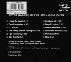 Peter Gabriel - Plays Live - Highlights (CD) Image