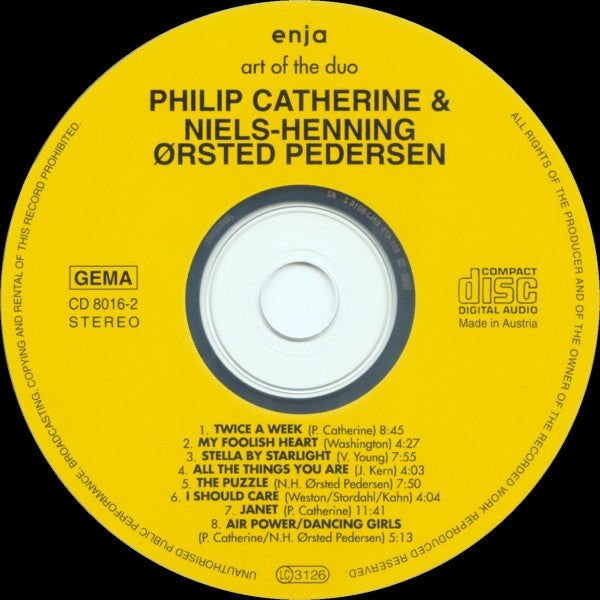 Niels-Henning Ã˜rsted Pedersen / Philip Catherine - Art Of The Duo (CD) Image