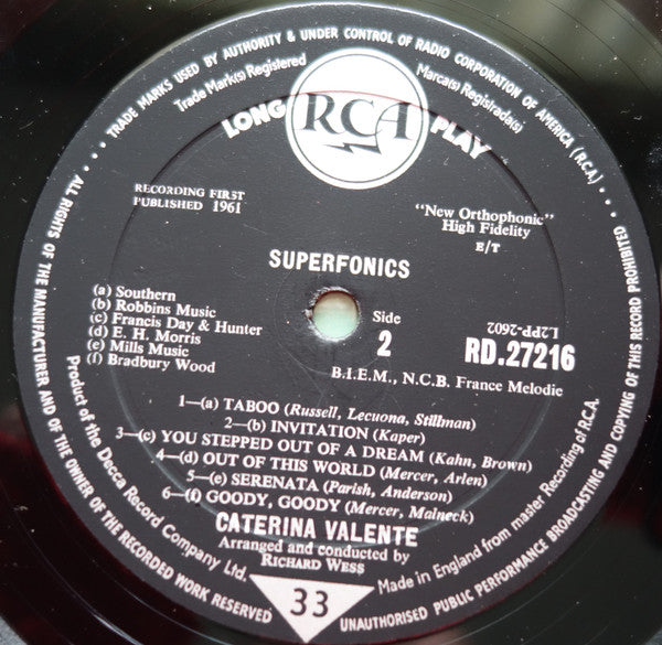 Caterina Valente - Super Fonics (Vinyl) Image