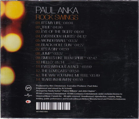 Paul Anka - Rock Swings (CD) | MusicCircle