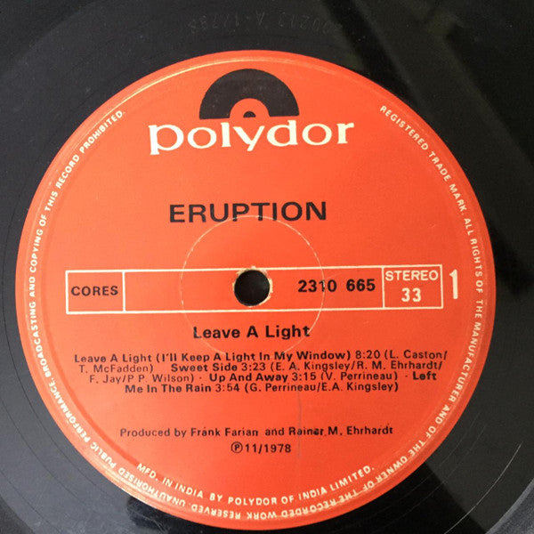 Eruption (4) - Leave A Light (Vinyl) Image