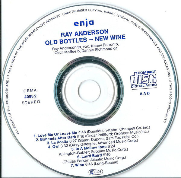 Ray Anderson - Old Bottles - New Wine (CD) Image