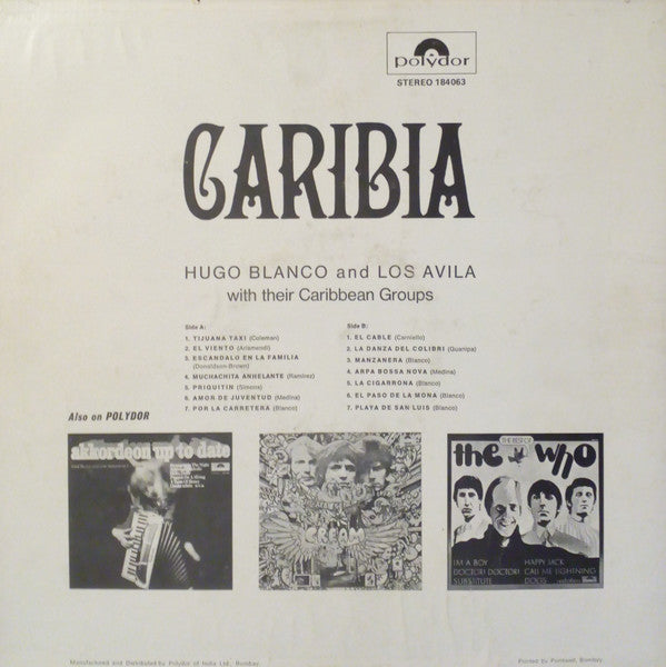 Hugo Blanco And Los Avila - Caribia (Vinyl) Image
