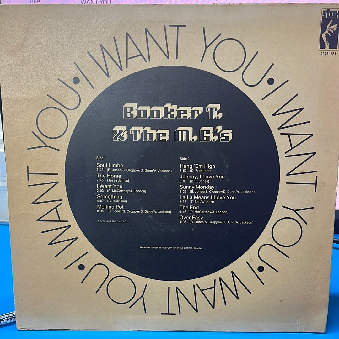 BOOKER T. THE M.G.'S. - I WANT YOU  (Vinyl)