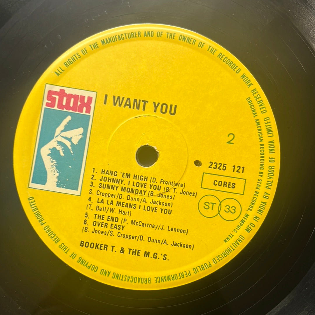 BOOKER T. THE M.G.'S.  - I WANT YOU  (Vinyl)