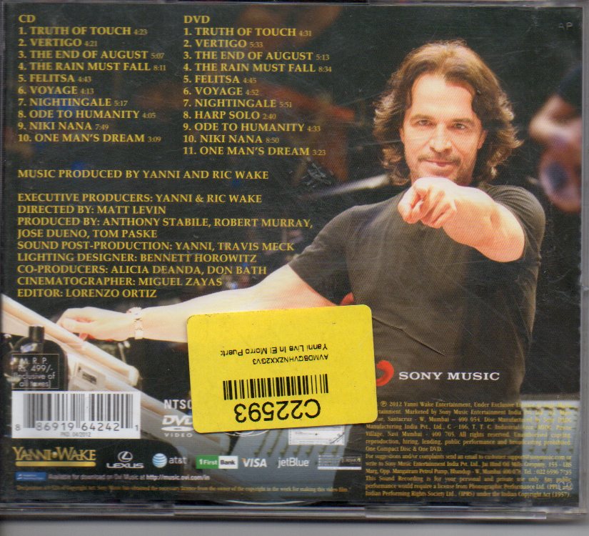 Yanni - Live At El Morro, Puerto Rico (CD) Image