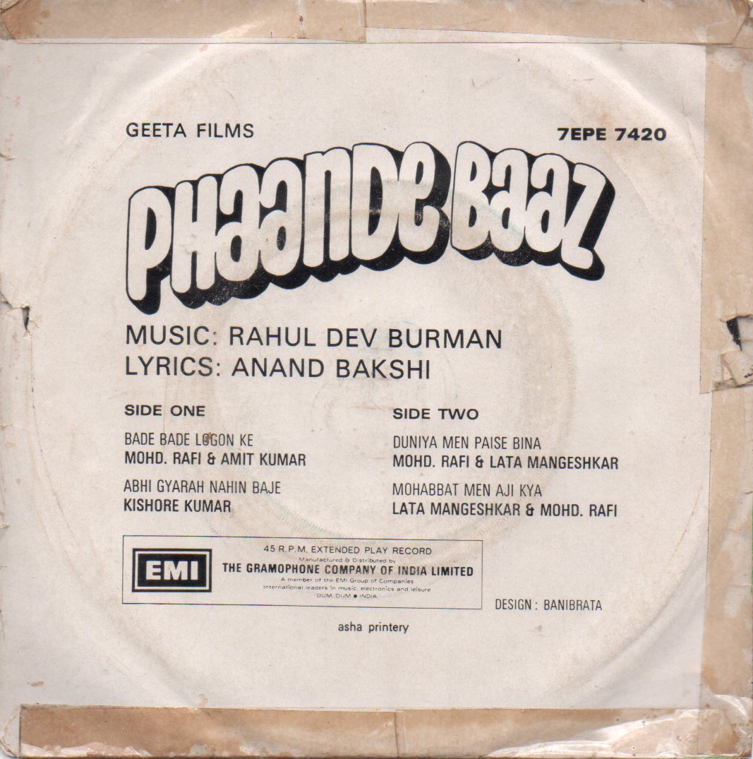 R. D. Burman - Phaande Baaz (45-RPM) Image