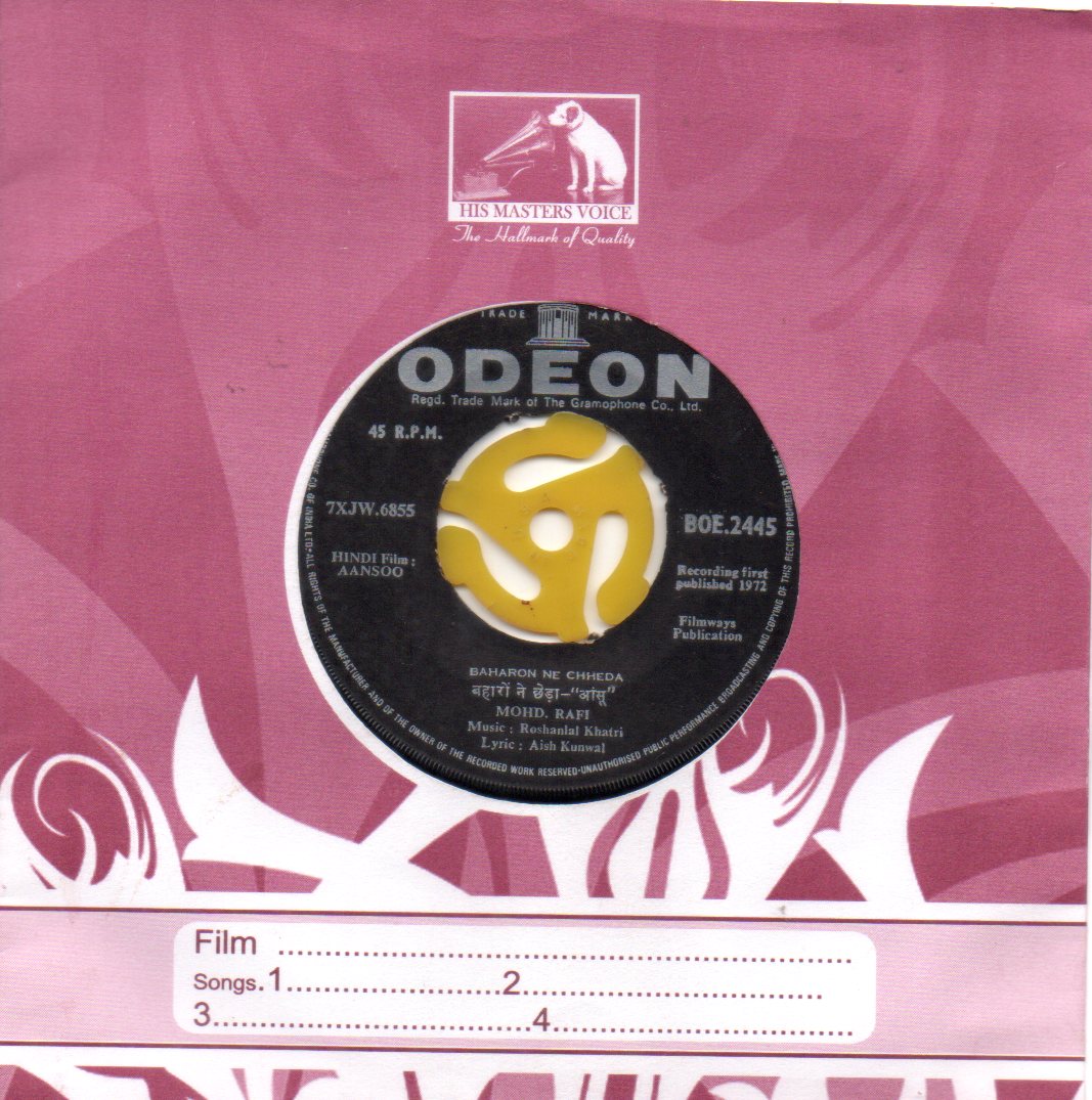 Roshanlal Khatri - Aansoo (45-RPM) Image