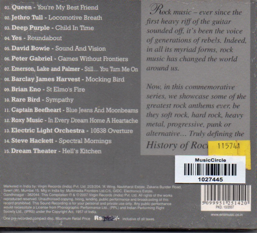 Various - History Of Rock - Progressive Rock (CD) Image