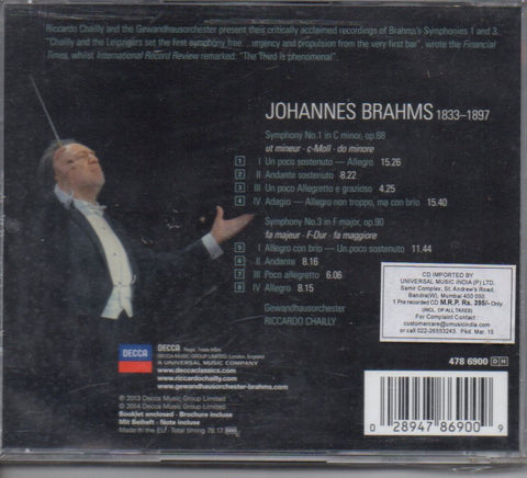 Brahms - Sympnonies 1 & 3 - Riccardo Chailly (CD) Image