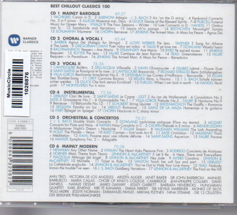 Various - 100 Best Chillout Classics (CD) Image
