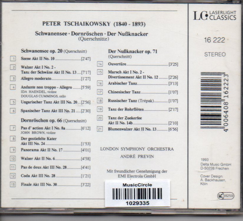 Tschaikowsky - Andre Previn - London Symphony Orch. (CD) Image
