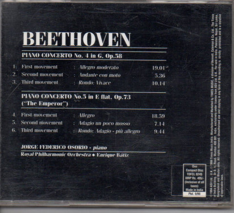 Beethoven - Piano Concertos Nos. 4 & 5 "Emperor" - Jorge Federico Osorio (CD) Image