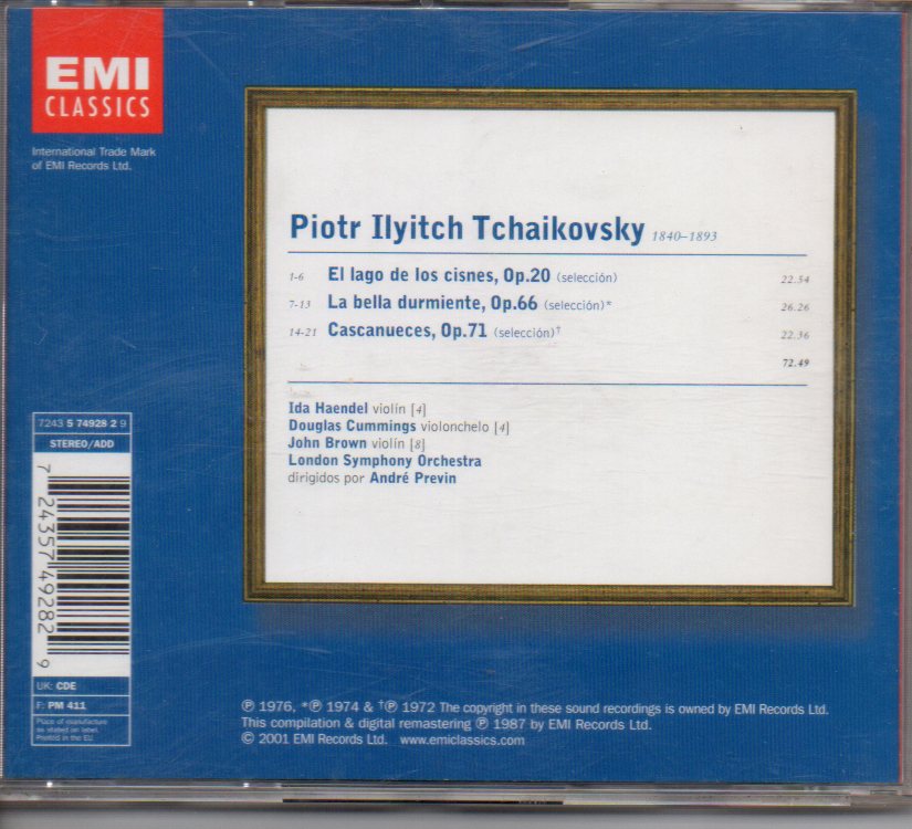 Tchaikovsky - Seleccion De Ballets (CD) Image