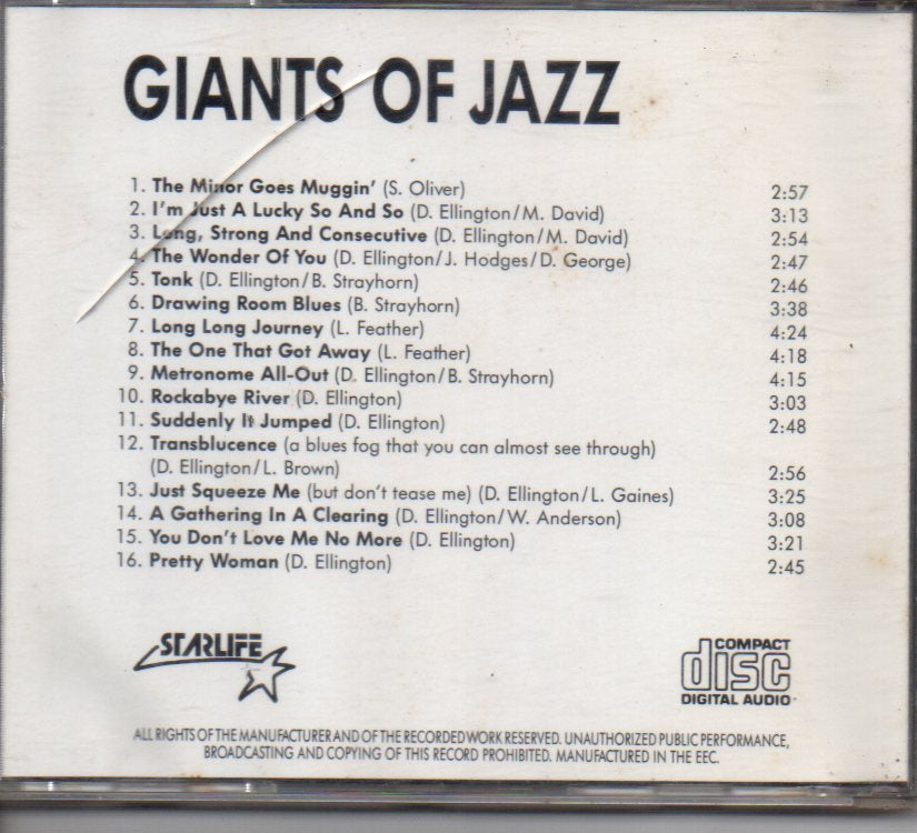 Duke Ellington - Giants Of Jazz - Compilation (Galaxy Music) (CD) Image