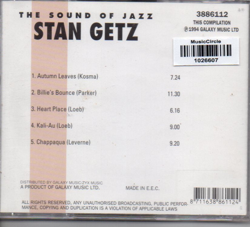 Stan Getz - Sound Of Jazz Vol. 11 - Compilation (Galaxy Music) (CD) Image